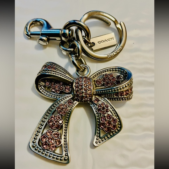 Coach Silver and Pink Bow Keychain - Picture 7 of 17